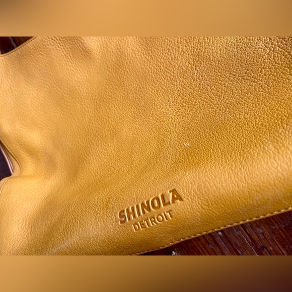 SHINOLA Yellow Pebbled Leather Tote Bag - Picture 8 of 16